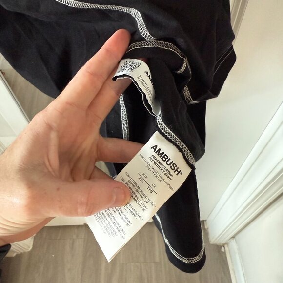 AMBUSH logo-embroidered T-shirt Size XXL Color Black White - Picture 3 of 6